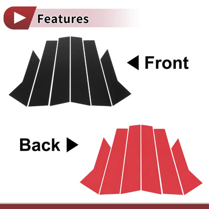 6 Pcs Door Pillar Window Trim Replacement for Audi A3 Sedan (2021–2025)