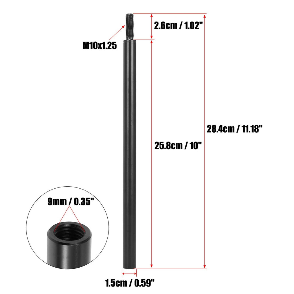 Gear Shift Knob Extender Lever Replacement for Mitsubishi M10x1.25 (Black)