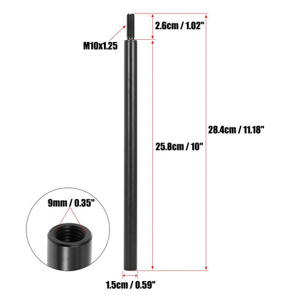 Gear Shift Knob Extender Lever Replacement for Mitsubishi M10x1.25 (Black)
