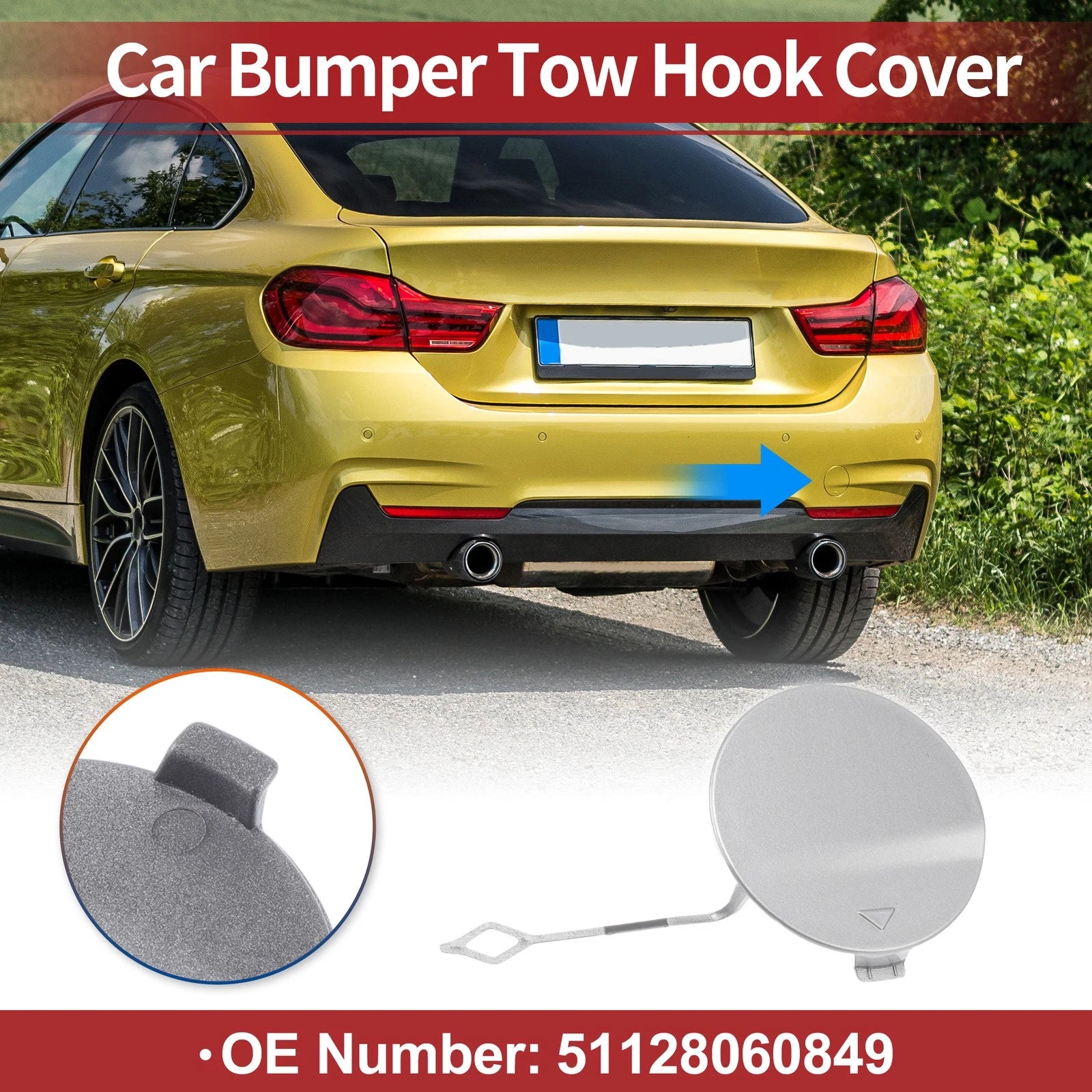 Rear Tow Hook Cover Replacement for BMW 428i (2014–2016)