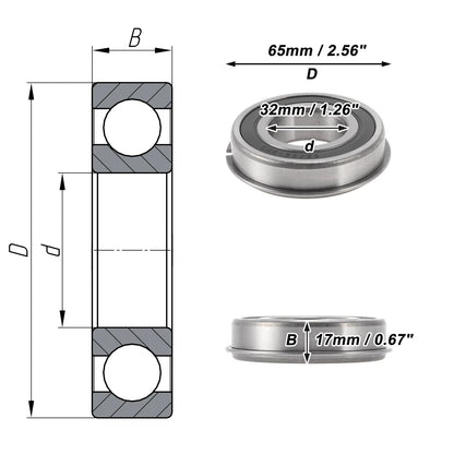 Deep Groove Ball Bearing 32x65x17mm for Scooter Skateboard (1 Pc)