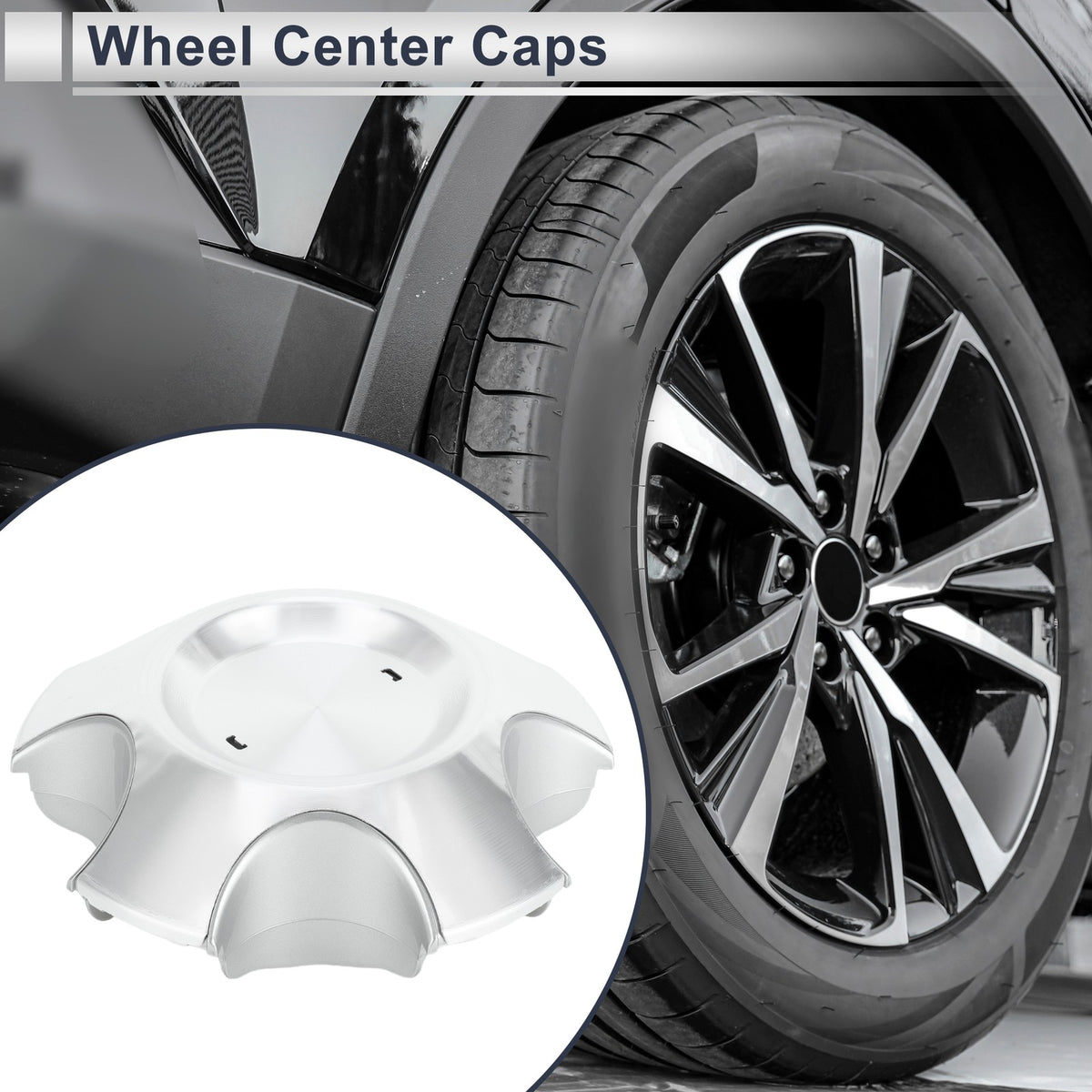 Wheel Center Caps Replacement Set for Toyota Sequoia (2008–2017) Silver