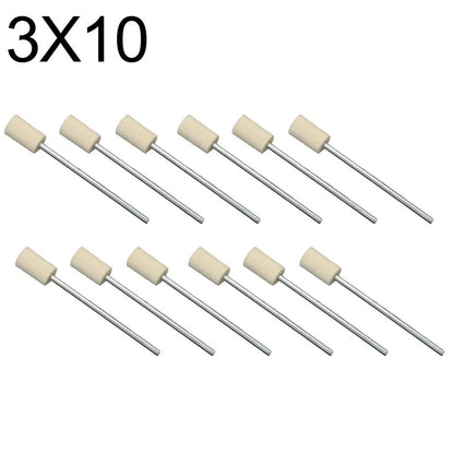 12 Wool Grinding Wheels for Rotary Tools (65mm Handle Polishing Set)