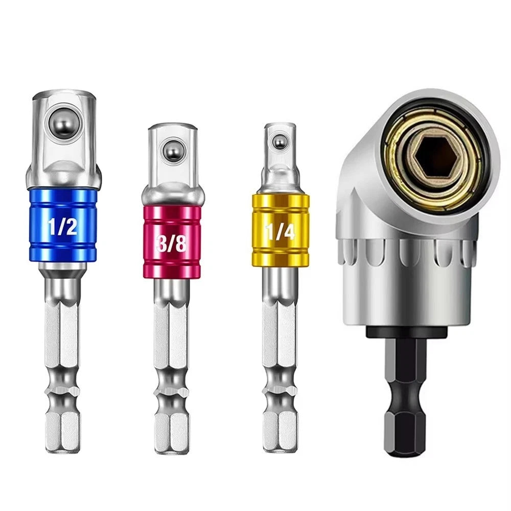 Hex Drive Adapter Rod Kit for Various Bit Sizes (1/2, 3/8, 1/4)