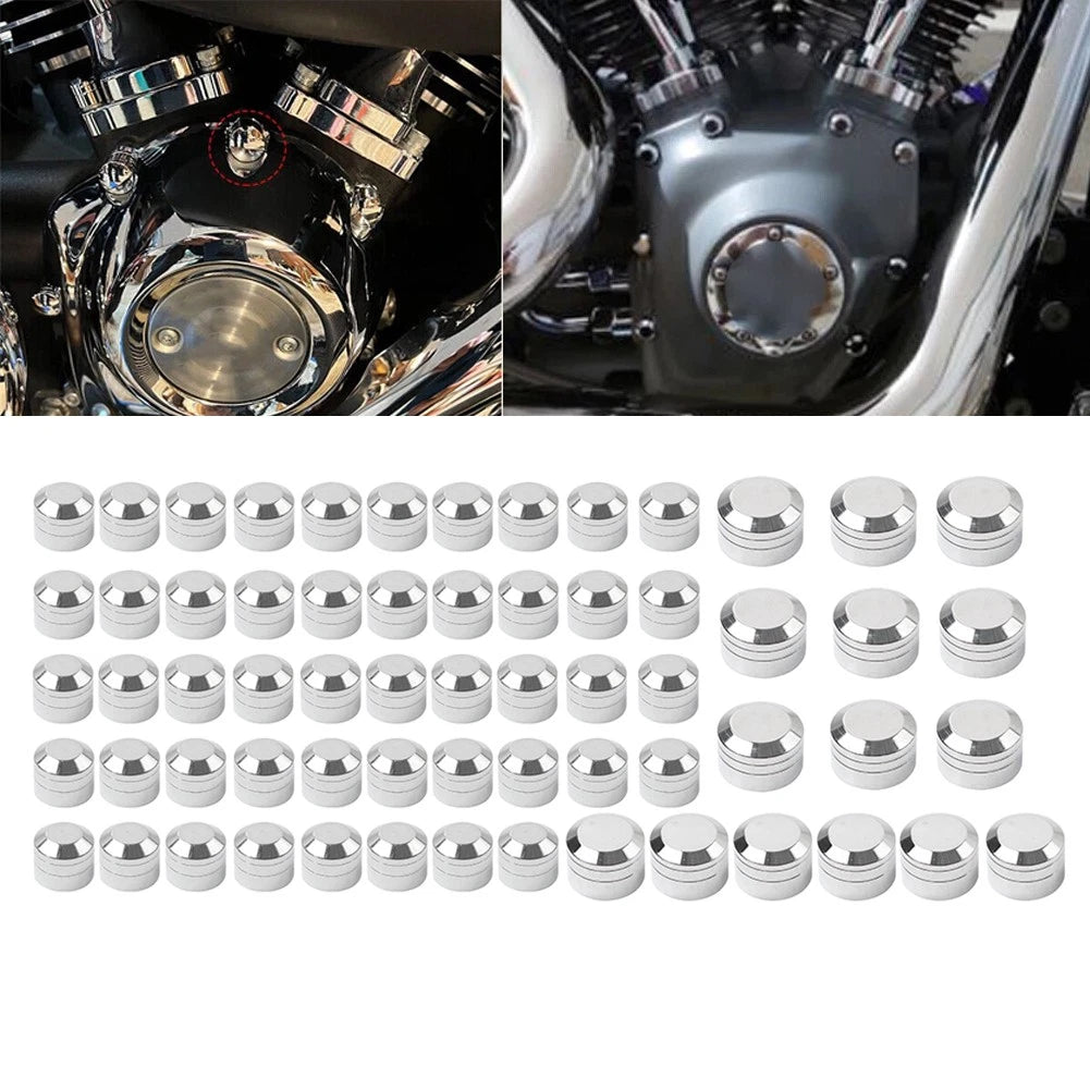 Set of 4 Chrome Engine Topper Screw Bolt Caps for Harley Twin Cam Softail (2000–2006)