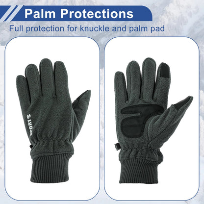 Men's Full Finger Fold-back Cycling Gloves for Mountain Biking Gray (No Fit Year)