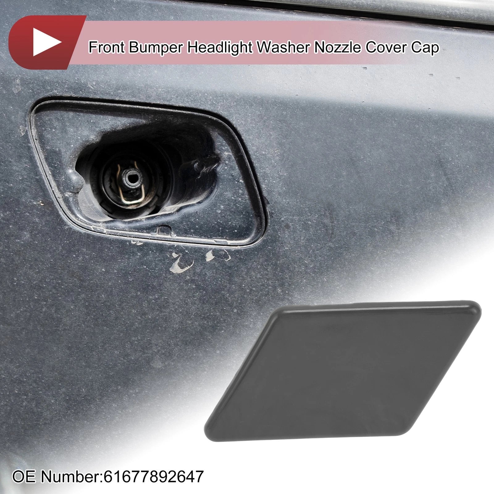 Headlight Washer Nozzle Cover Cap for BMW 328i (2011–2018) Unpainted