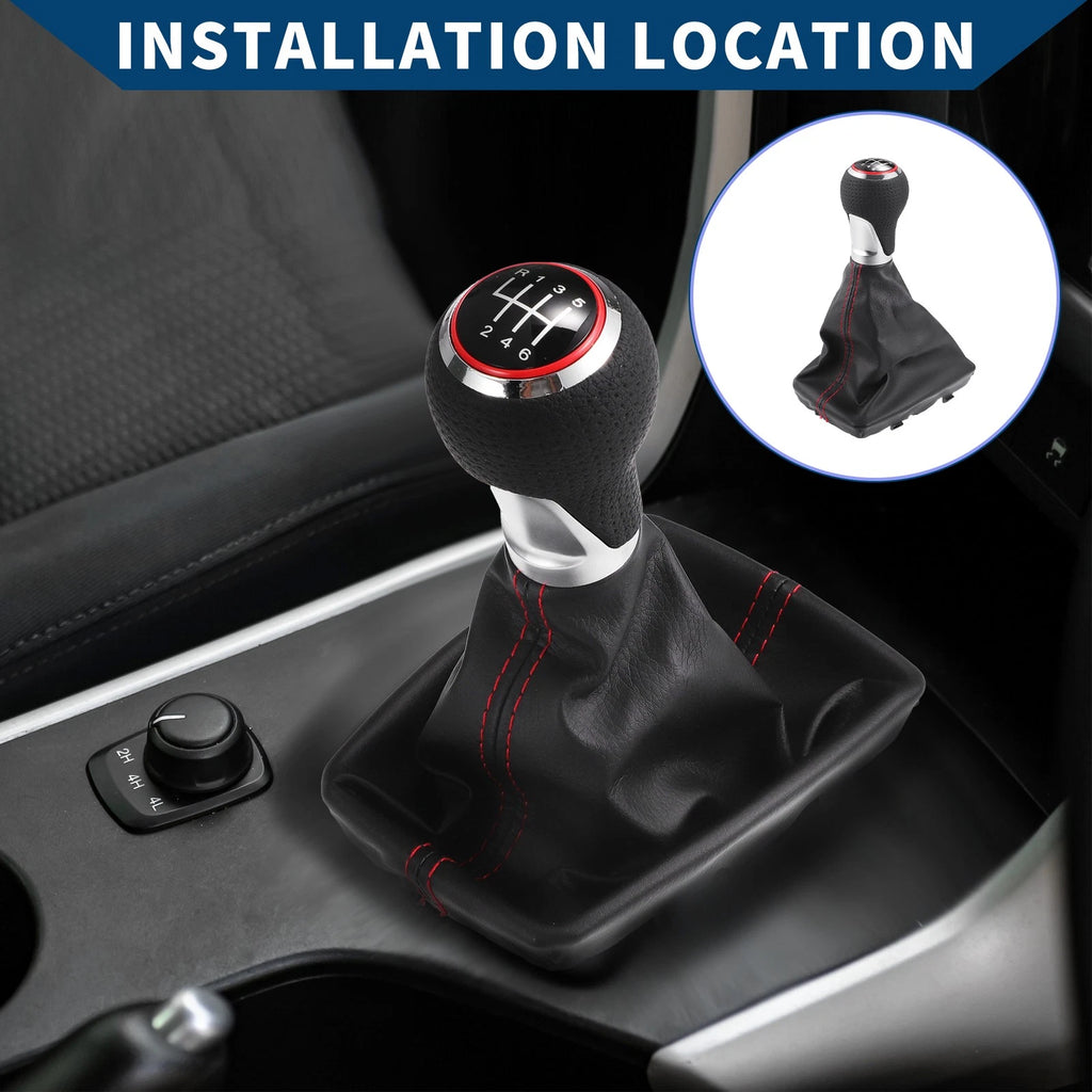 6 Speed Gear Shift Knob with Dust Cover for Audi A4 (2007–2015)