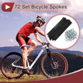Bicycle Spokes Set 155mm Carbon Steel Black for 12G Wheel (72 Pack)