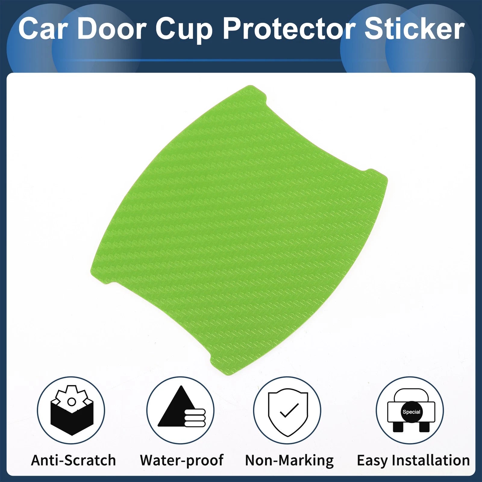 3D Car Door Handle Scratch Protector for Universal Vehicles (90x100mm)
