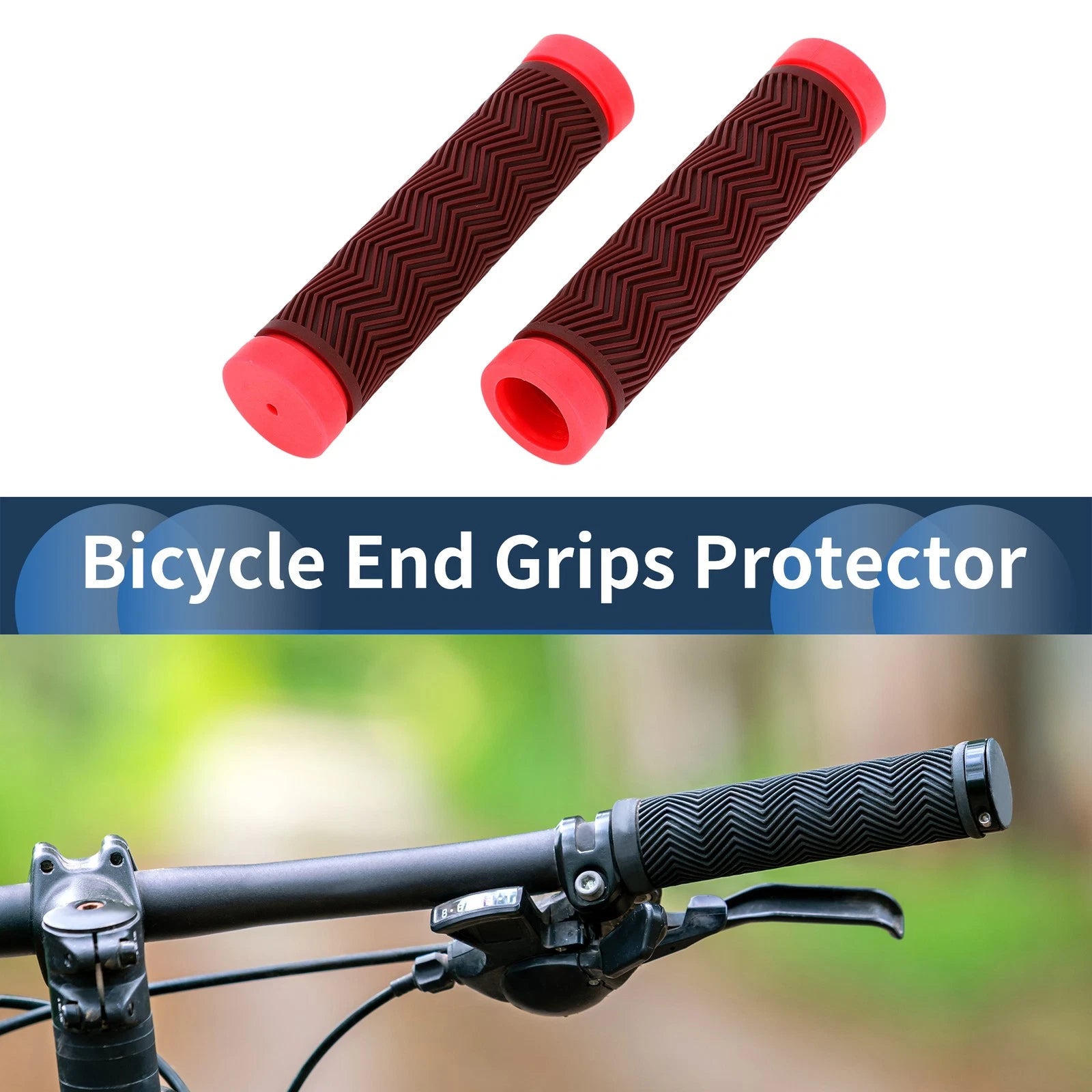 Handlebar Grip Cover 130mm End Grip Protector Rubber 1 Pair for Bike