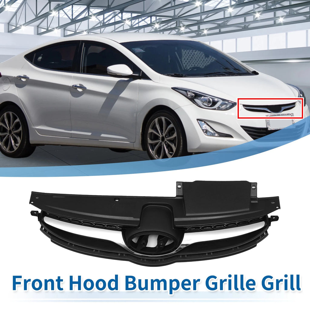 Front Upper Bumper Grille Replacement for Hyundai Elantra (2014–2018)
