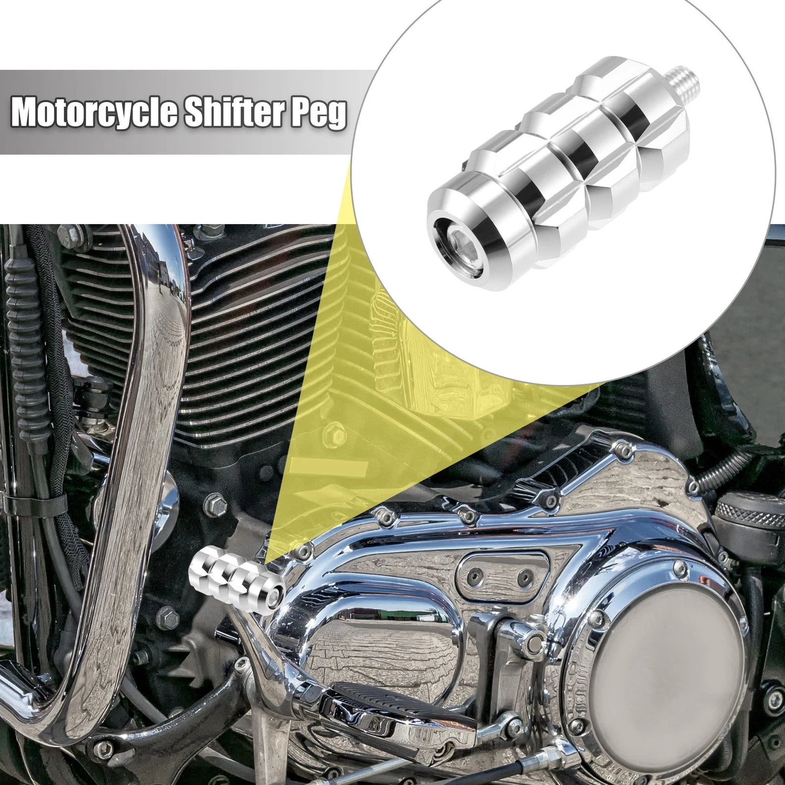 Motorcycle Shifter Peg with Raised Knob for Harley Davidson (Chrome)