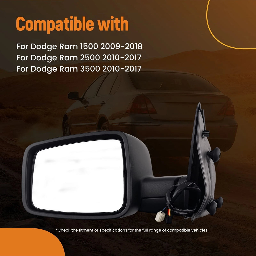 Heated Side Mirror Pair for Dodge Ram 1500 (2009–2018) 55372070AJ