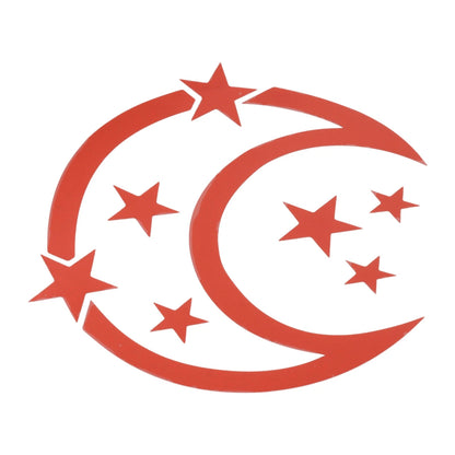 Reflective Bumper Decal for - Red Moon & Stars