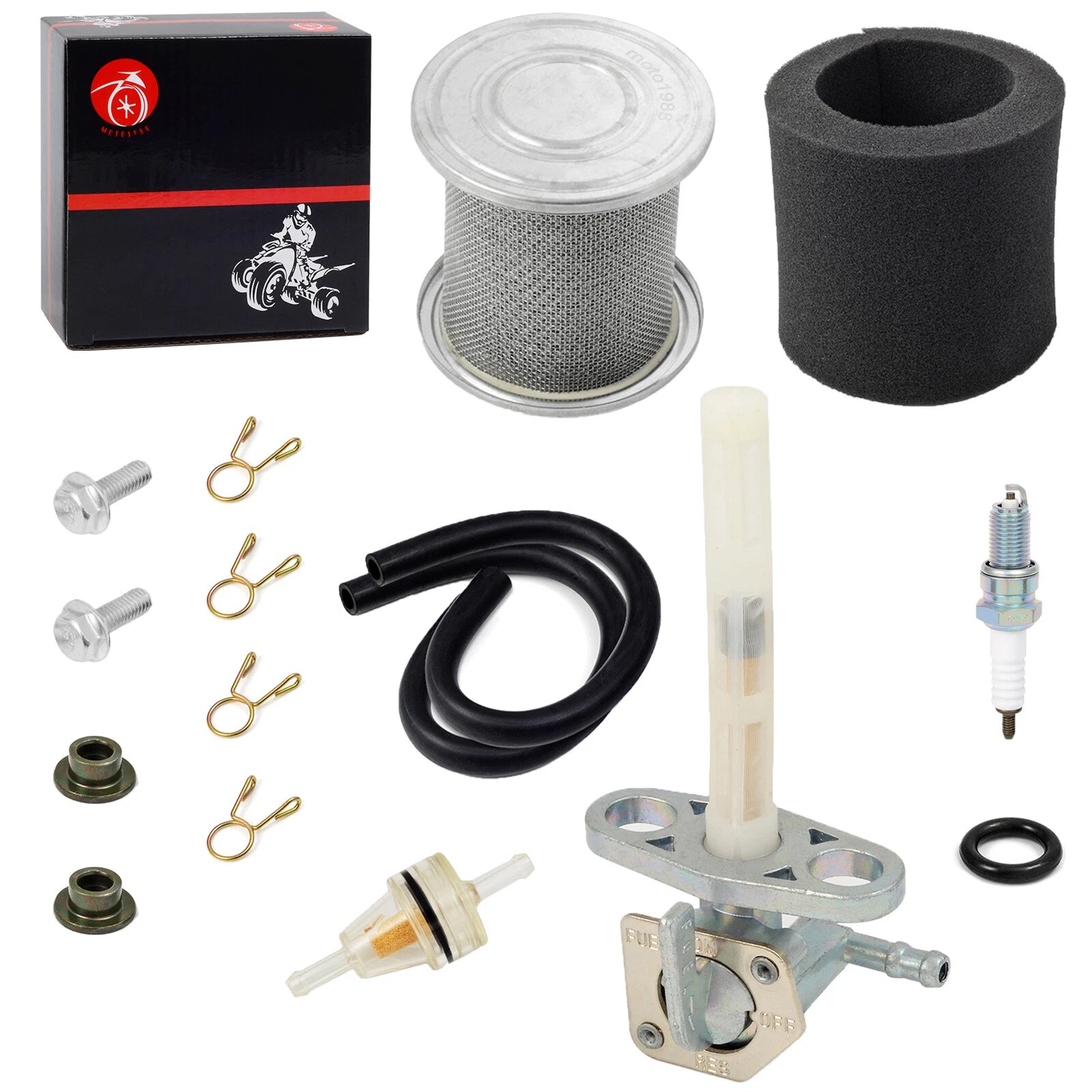 Air Filter Holder Kit + Fuel Valve Petcock for Honda XR80R XR100R CRF80F CRF100F (2000–2023)