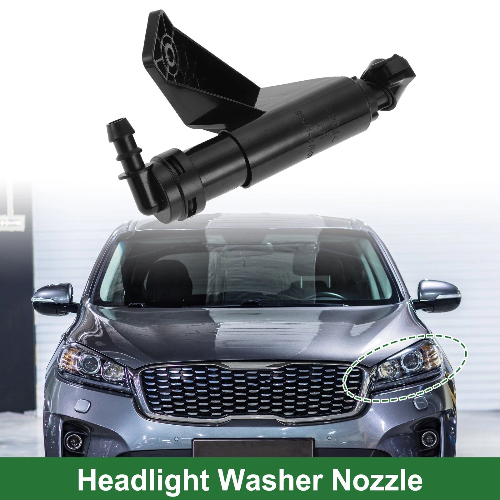 Front Driver Side Headlight Washer Nozzle for Hyundai Santa Fe (2007–2018)