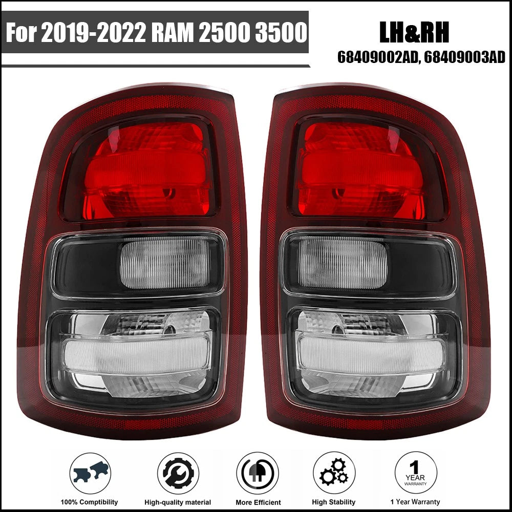 Tail Lights Assembly for RAM 2500 3500 (2019–2022) Pair Set LH + RH Halogen