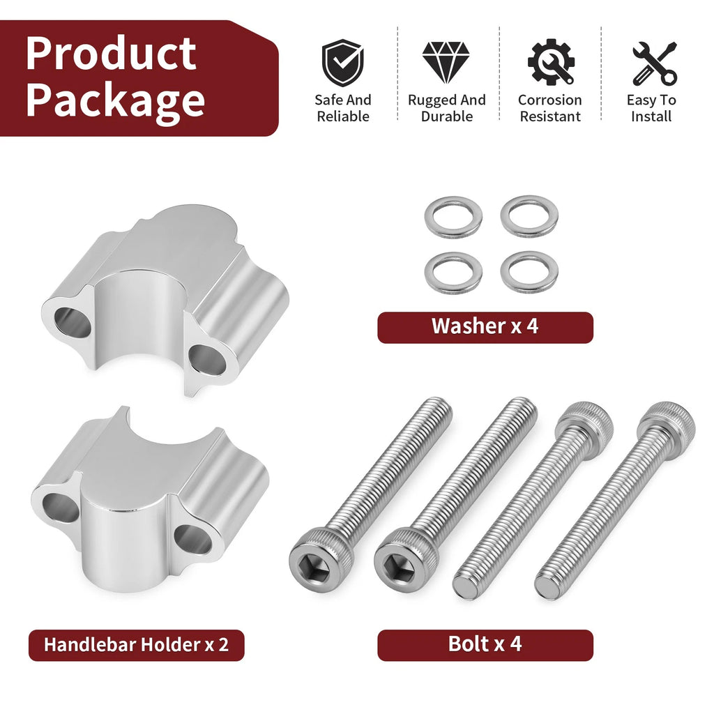 7/8" Handlebar Risers for Honda Suzuki ATV Dirt Bike Motorcycle