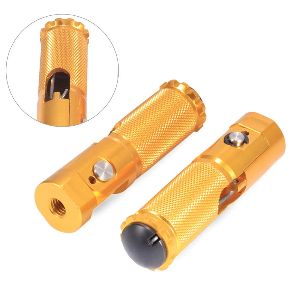 CNC Folding Foot Pegs Rear Set for Universal Motorcycle (Yellow)
