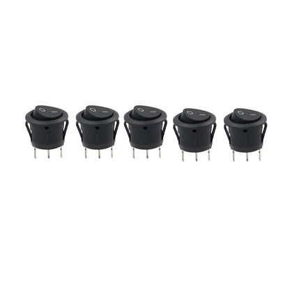 5pcs Boat Rocker Switch Round Toggle Switch 3 pin AC 250V 15A / AC 125V 20A