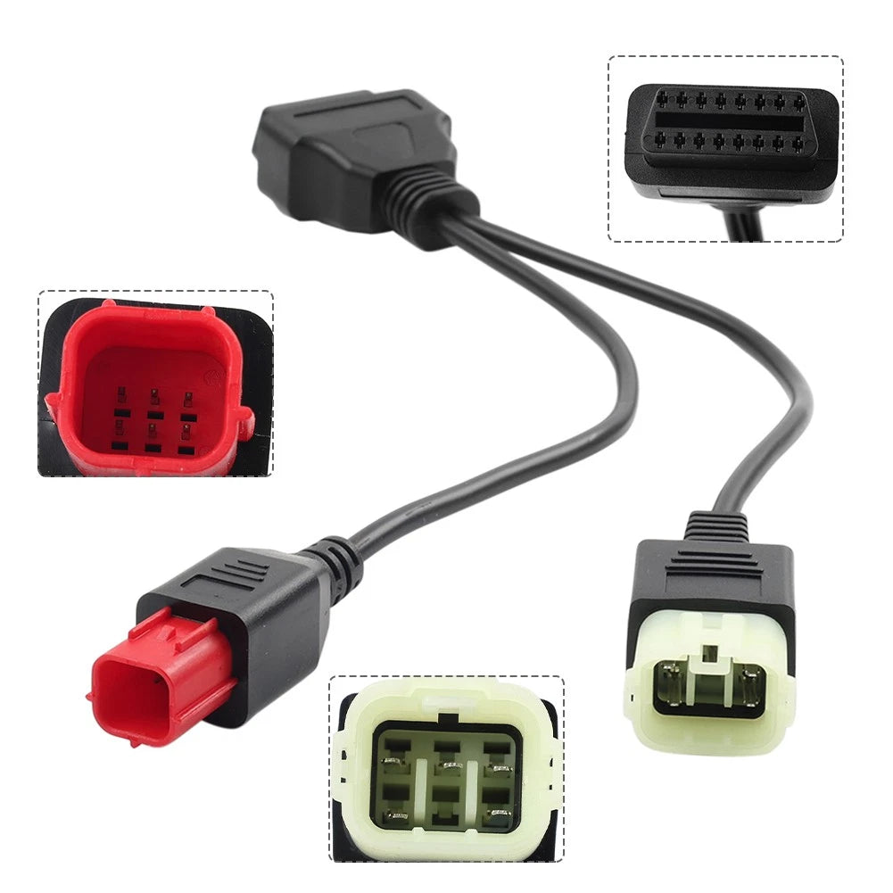 6pin OBD2 Diagnostics Connector Cable for Honda Kawasaki