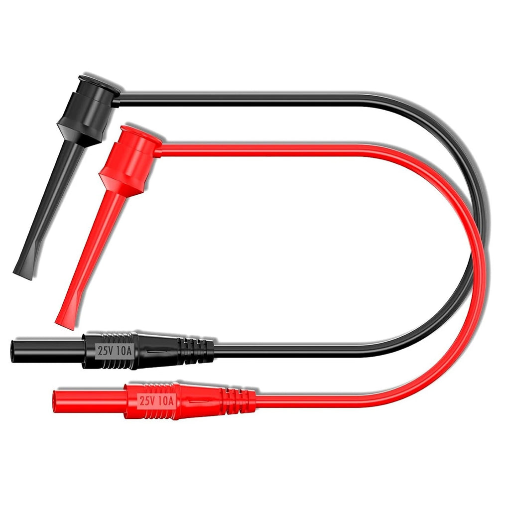 2X Multimeter Extension Leads with 4mm Female Banana Socket Clips