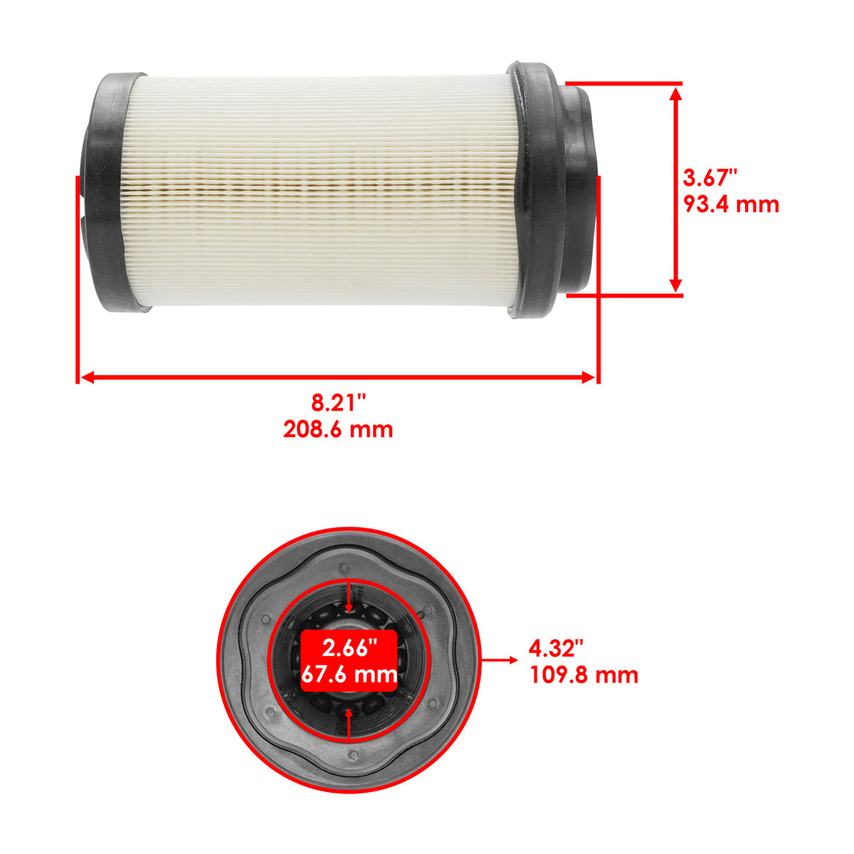 Air Filter Replacement for John Deere 1023E 1025R 1026R 2025R 2026R