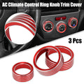 3pcs Red AC Climate Control Knob Ring Trim Cover for Subaru Forester (2019–2021)