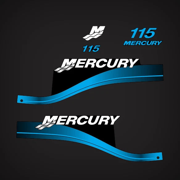 Set of 2 Decals for Mercury Outboard 115hp (881649A01)