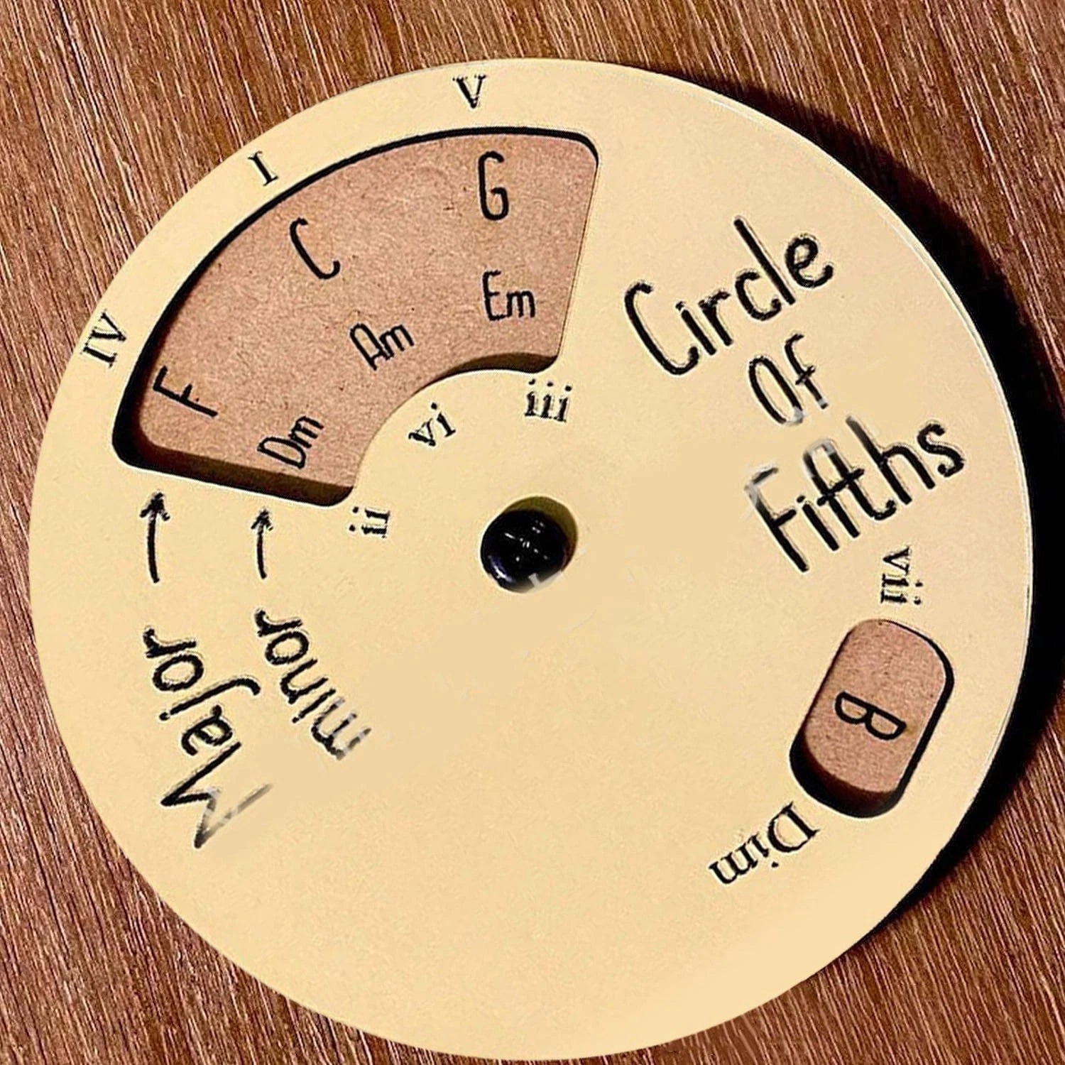 Melody Circle Wooden Tool for Transposing and Harmonizing (64 Characters)