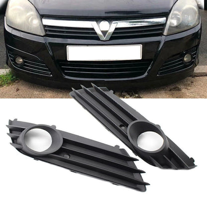 2X Front Bumper Lower Grille Fog Light Hole for Vauxhall Astra H (2004–2007)