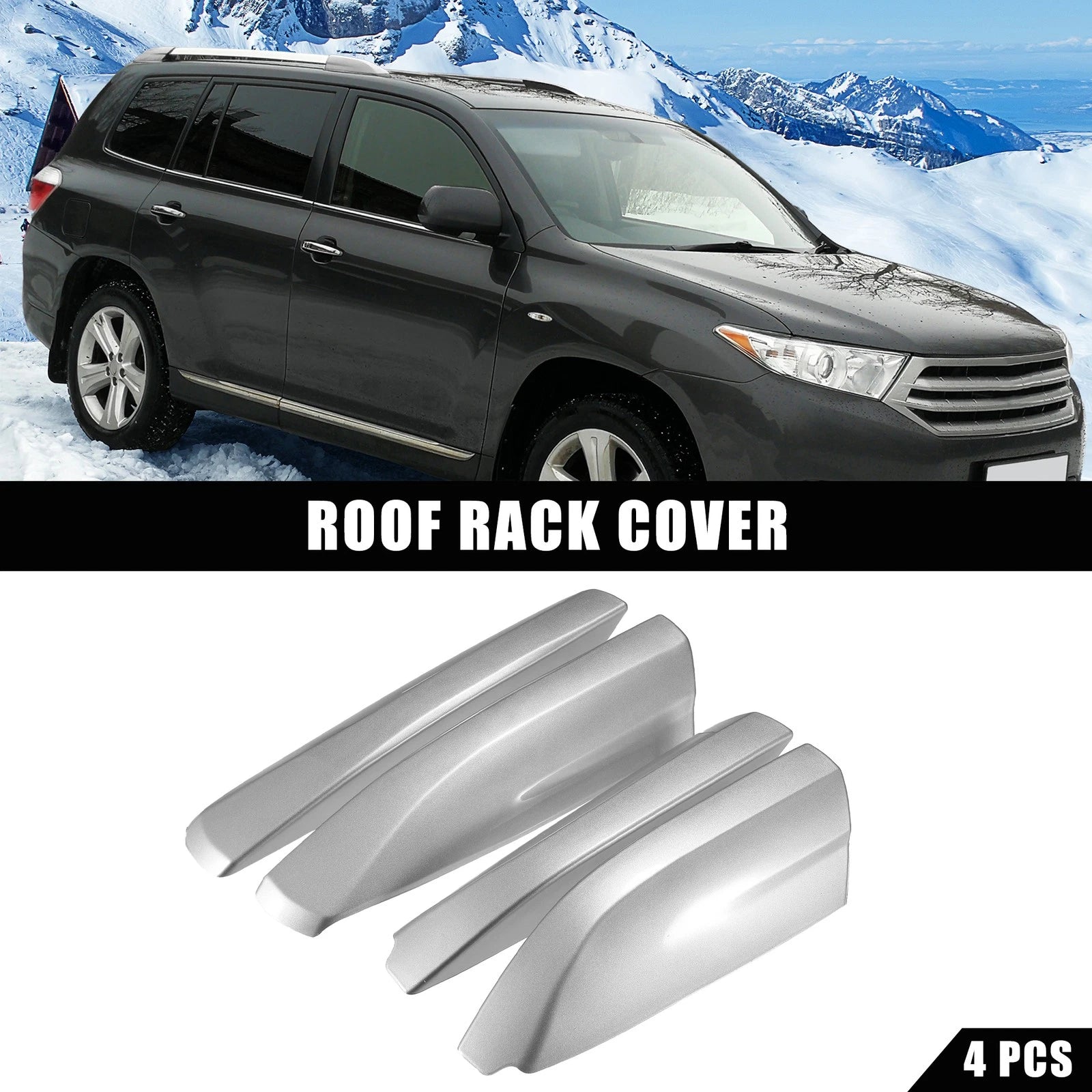 Roof Rack Rail End Cap Cover Shell Replacement for Toyota Highlander (2008–2013)