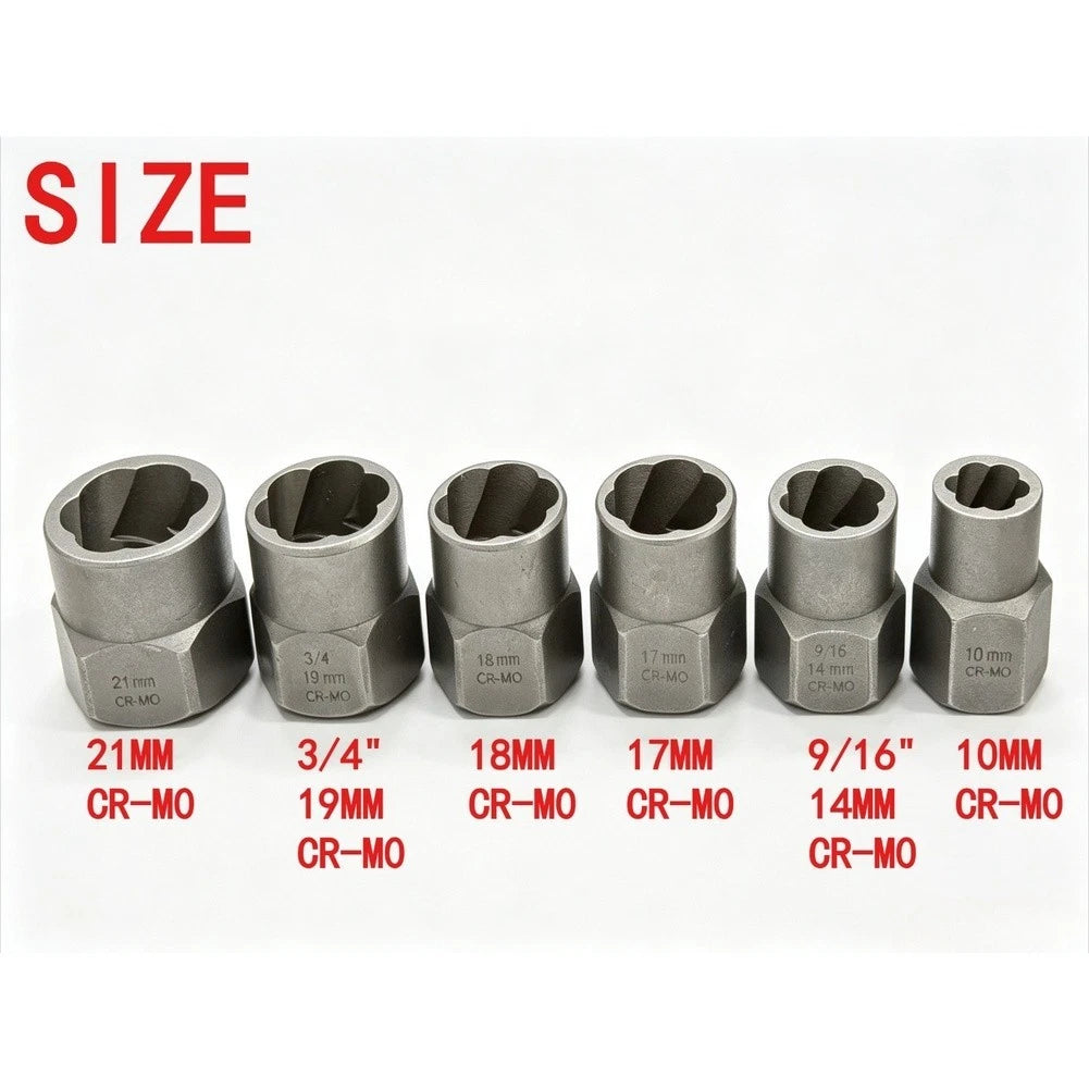 15 Piece Nut Extractor Set for Damaged Screws and Bolts