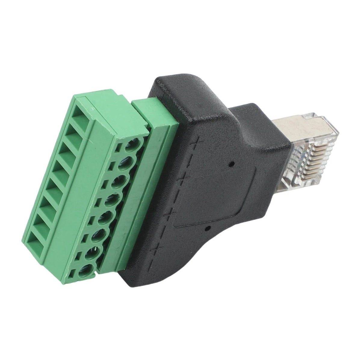 Green Screw Male Adapter for RJ45 to 8 Pin Terminal Block