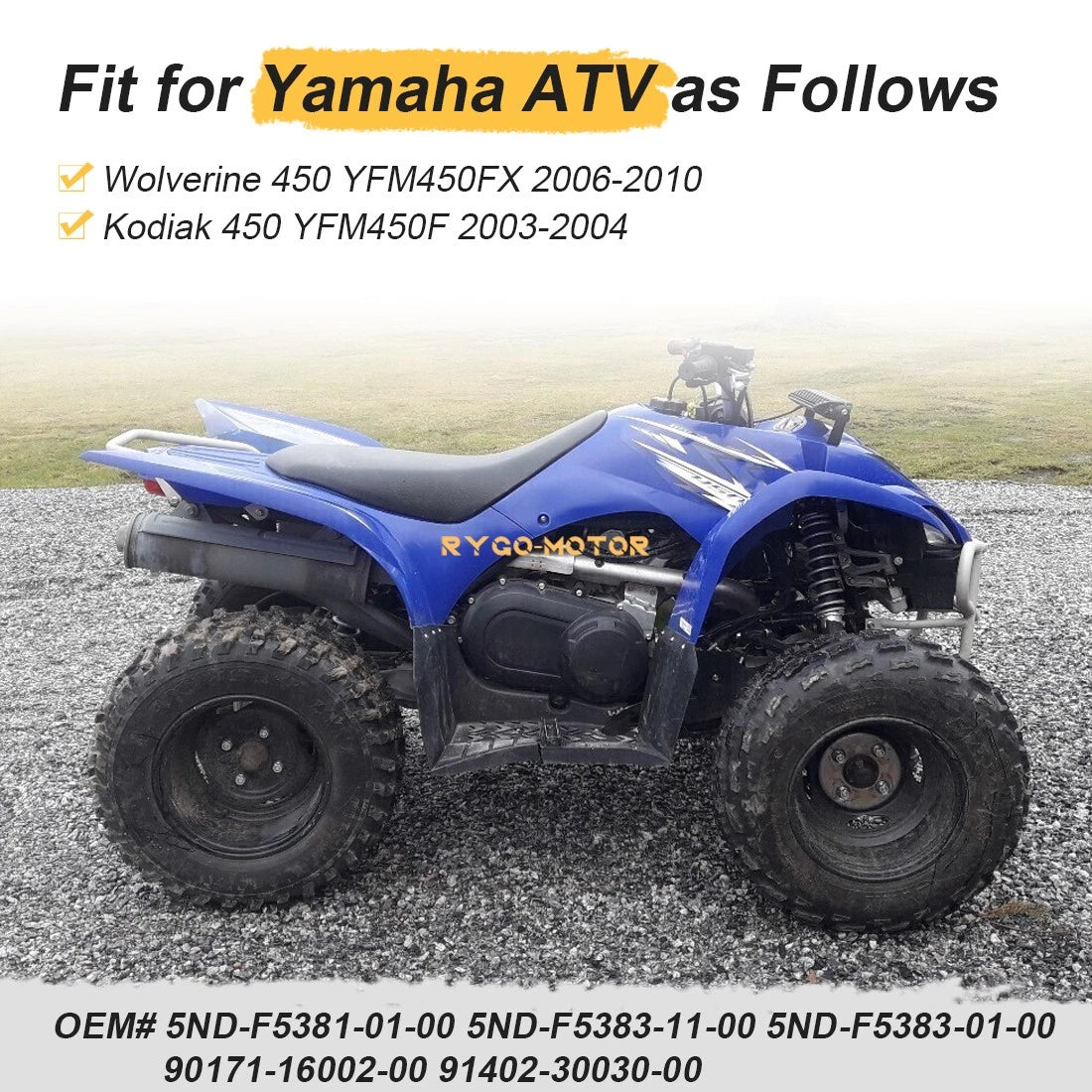 Rear Axle Shaft & Wheel Hubs for Yamaha ATV (5ND-F5381-01-00, 5ND-F5383-11-00)