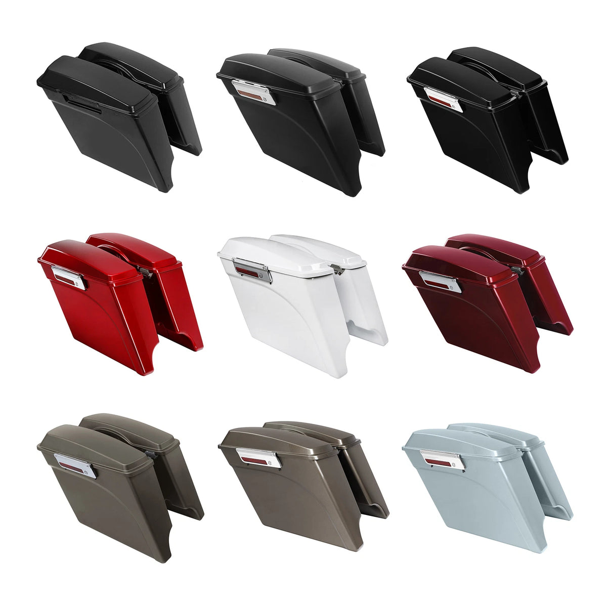 5" Stretched Extended Hard Saddlebags w/ Lids for Harley Electra Glide (1993–2013)