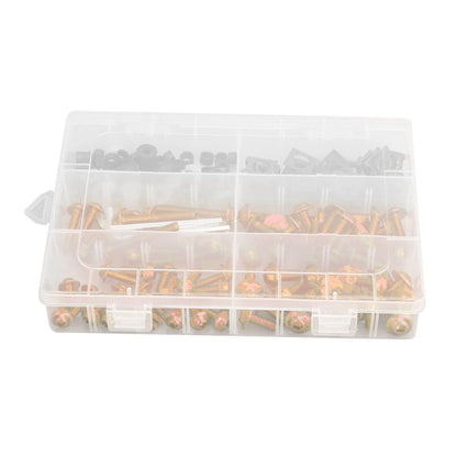 177PCS Fastener Kit for Sportbikes (M5/M6) - Gold Bolts