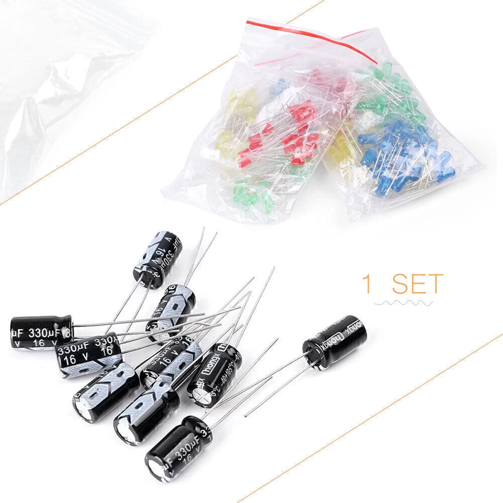 Resistor Capacitor Transistor Diode LED Assortment Kit