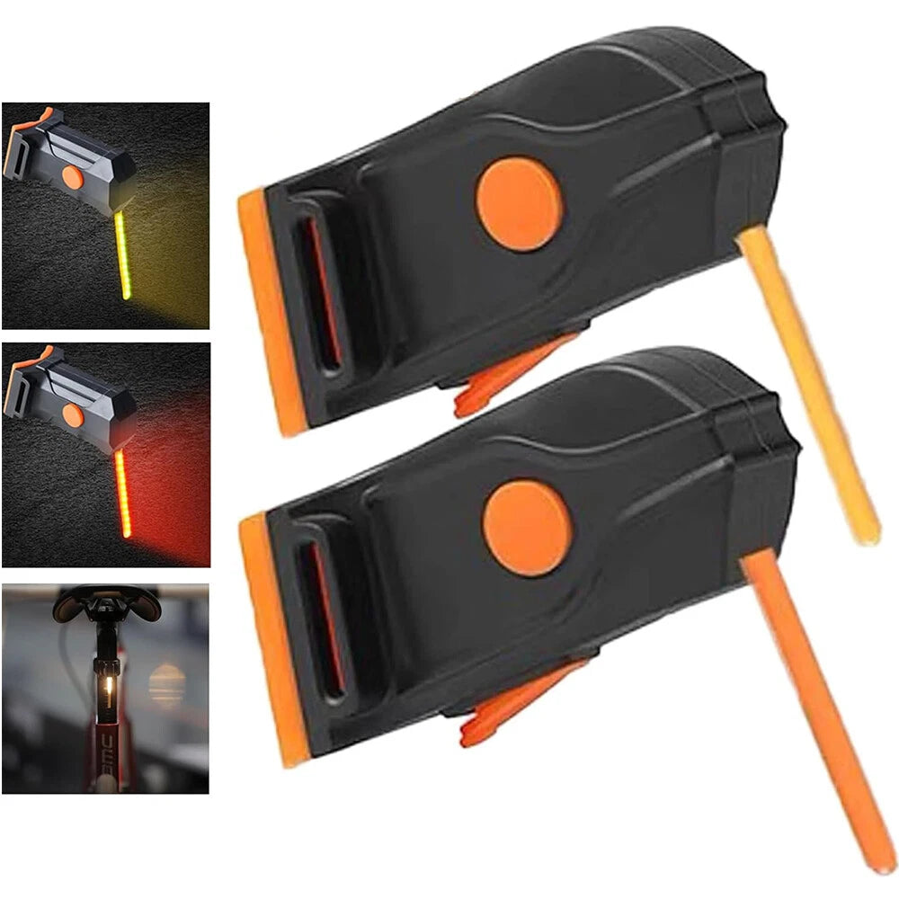 2x LED Bike Tail Light Rechargeable USB Bicycle Rear Cycling Warning Lamp 3 Mode