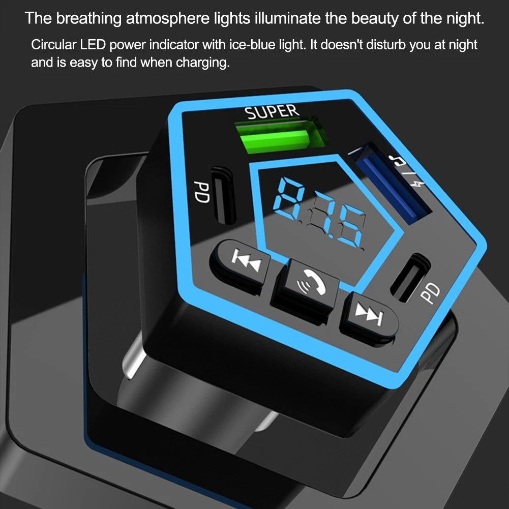 4 Ports USB Car Charger PD Adapter for Mobile Devices