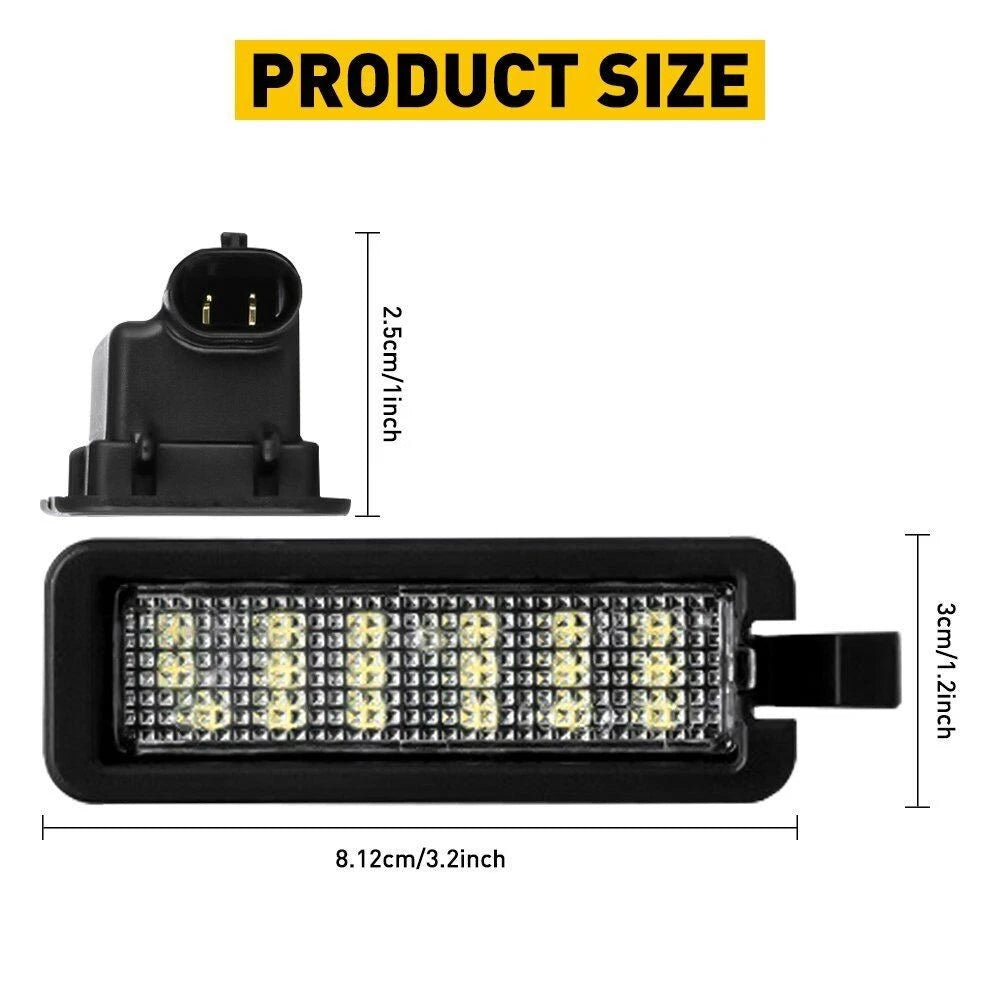 2X LED Rear License Plate Light Lamp for Dodge Challenger Chrysler 300 (2015–2021)