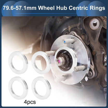 Set of 4 Wheel Hub Centric Rings for OD 79.6mm ID 57.1mm