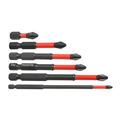 Cross Drill Bit Screwdriver Bits Set of 5 Hex Shank High Hardness