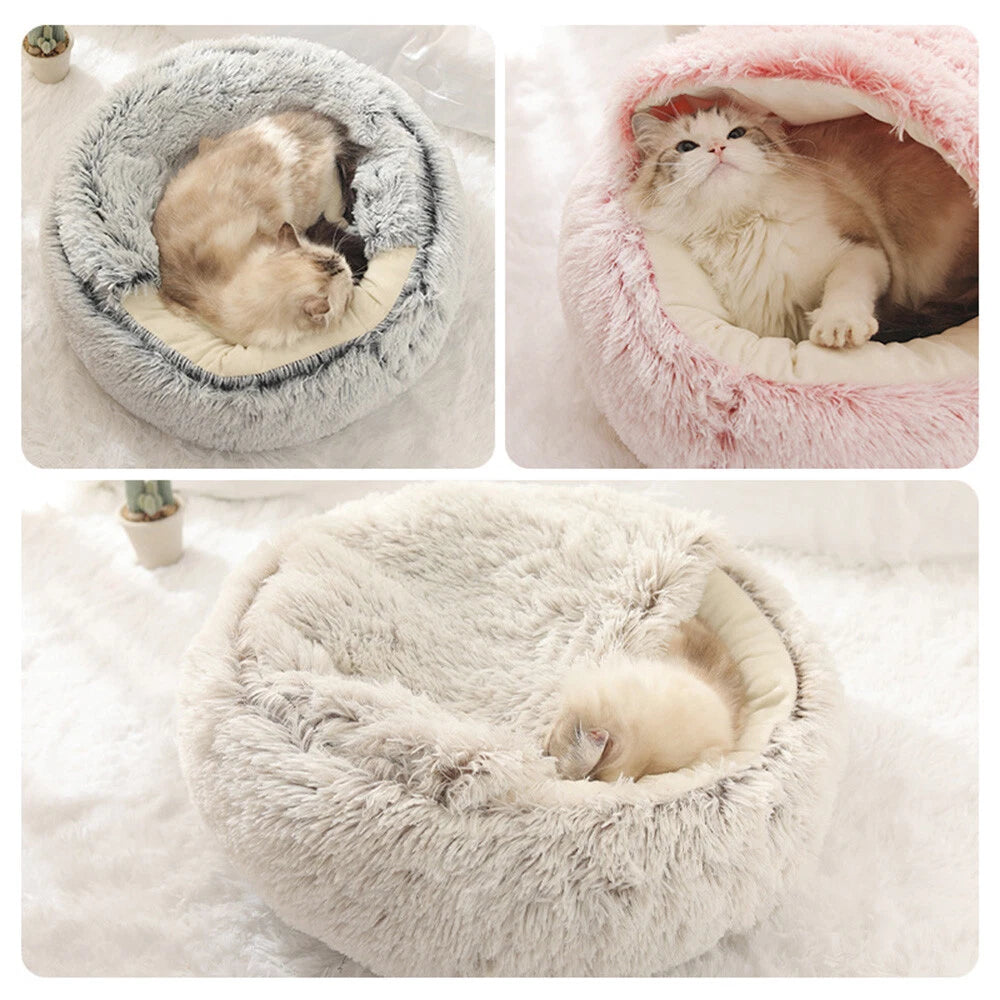 Cave Bed for Cats and Small Dogs (Calming Resting Nest)