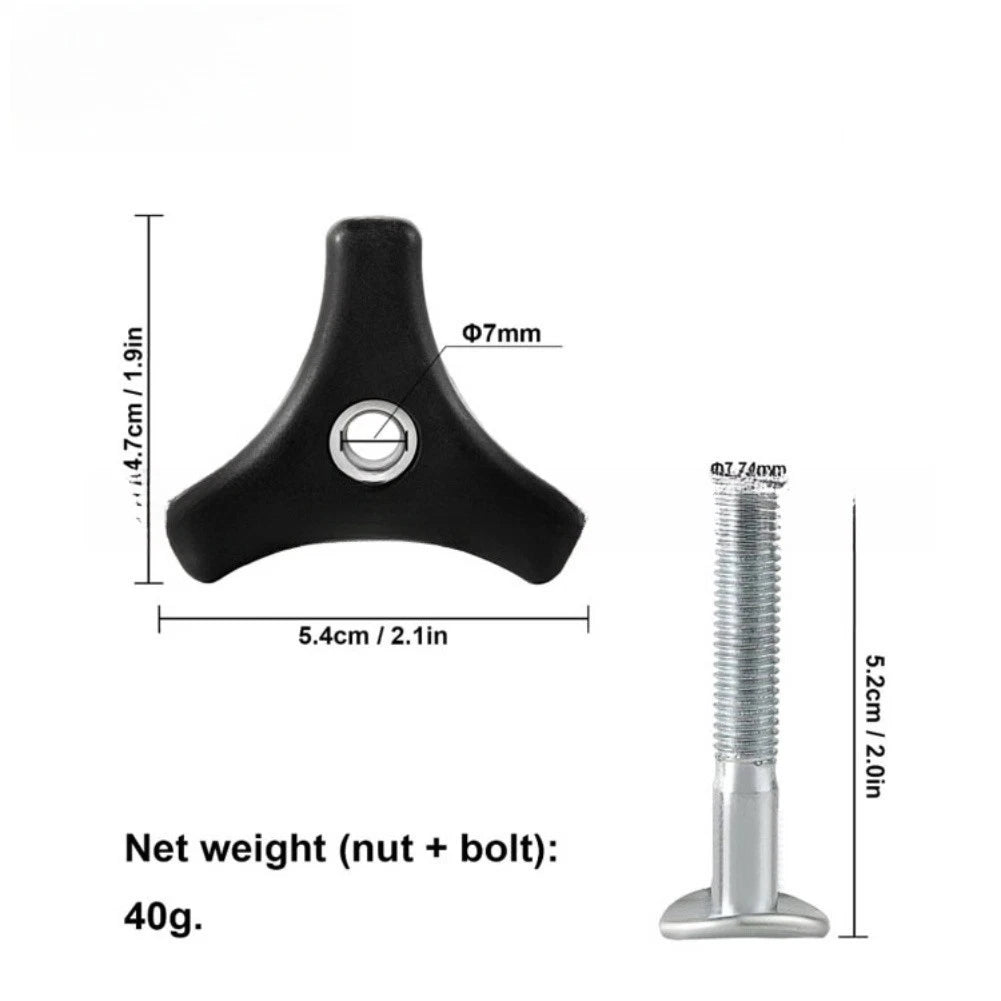 Replacement Handle Bolt and Triangle Knob Nut for Lawn Mowers (Most Models)