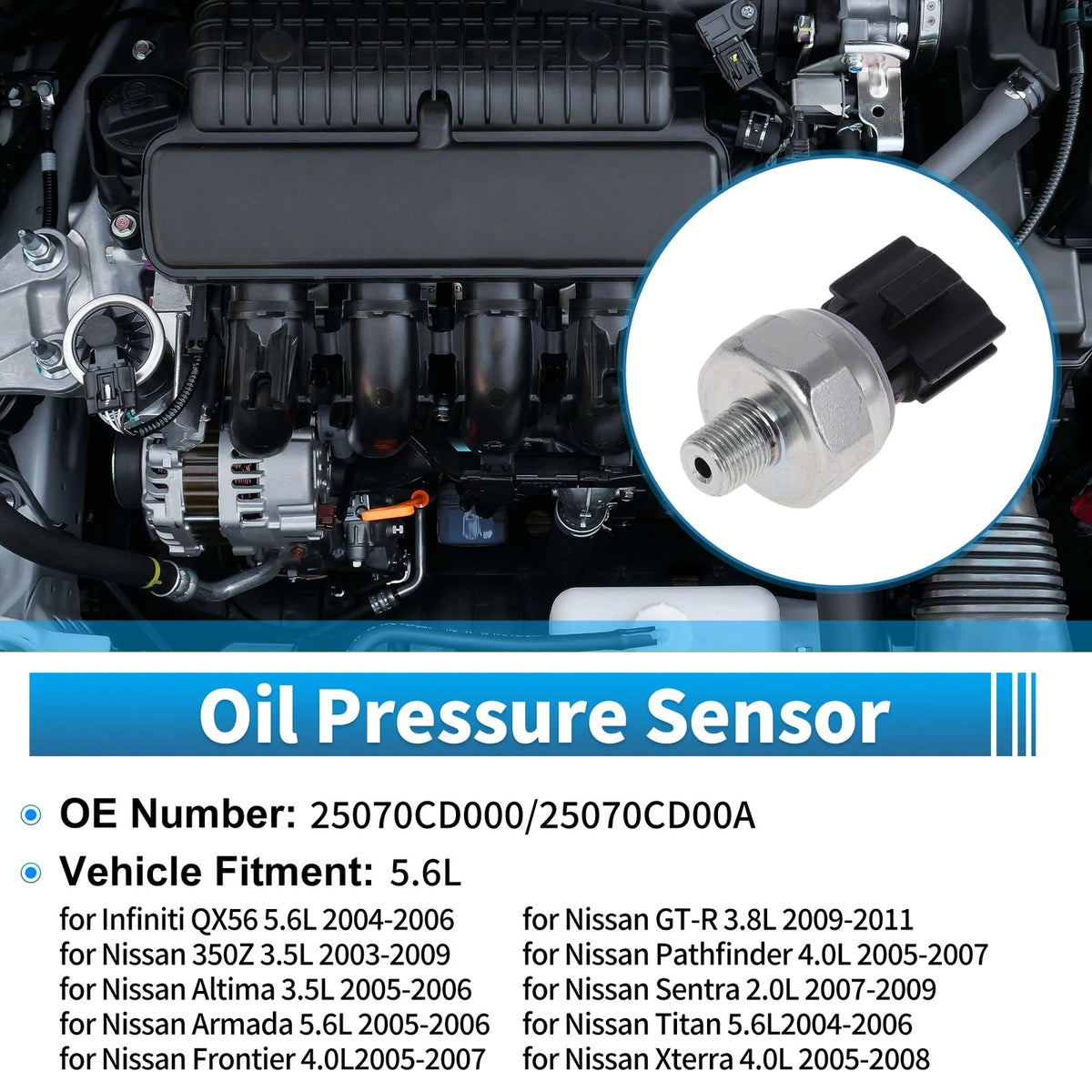 Engine Oil Pressure Sensor No.25070CD000/25070CD00A for Infiniti QX56 (2004–2010)