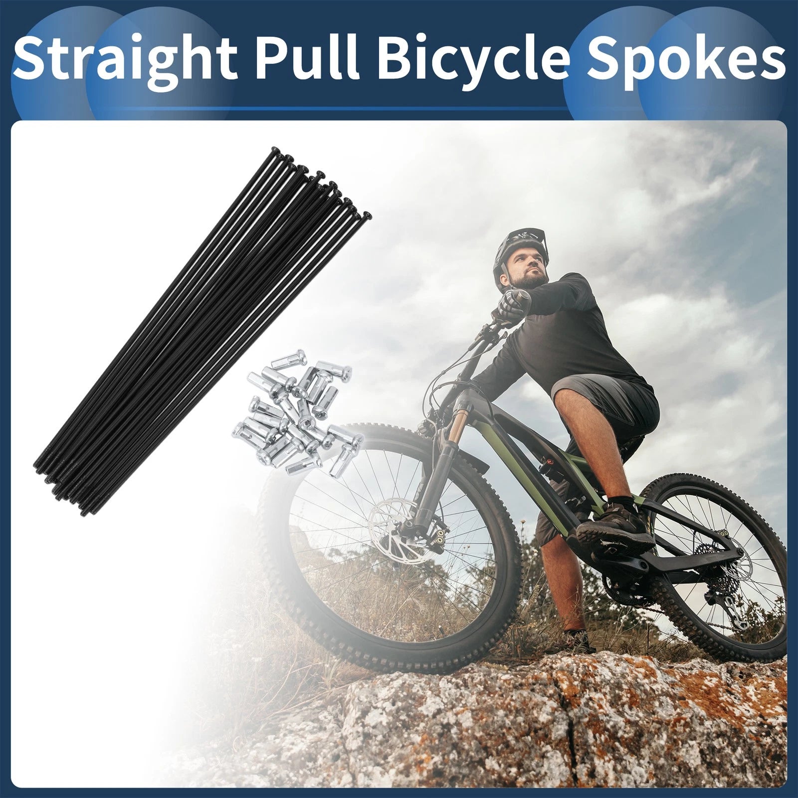 Bicycle Spokes Replacement 148mm Straight Pull for 14G Bike Wheel (148mm)