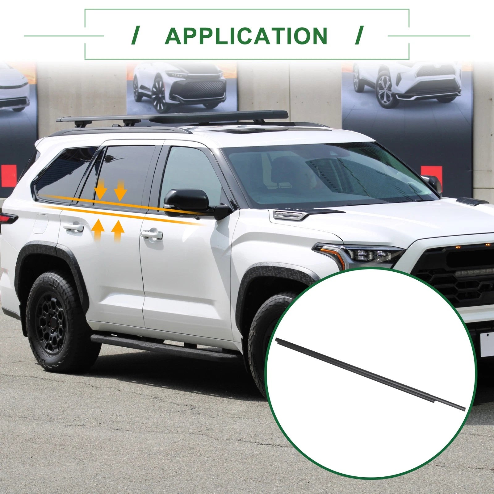 Front Right Window Weatherstrip Seal Replacement for Toyota Sequoia (2008–2022)