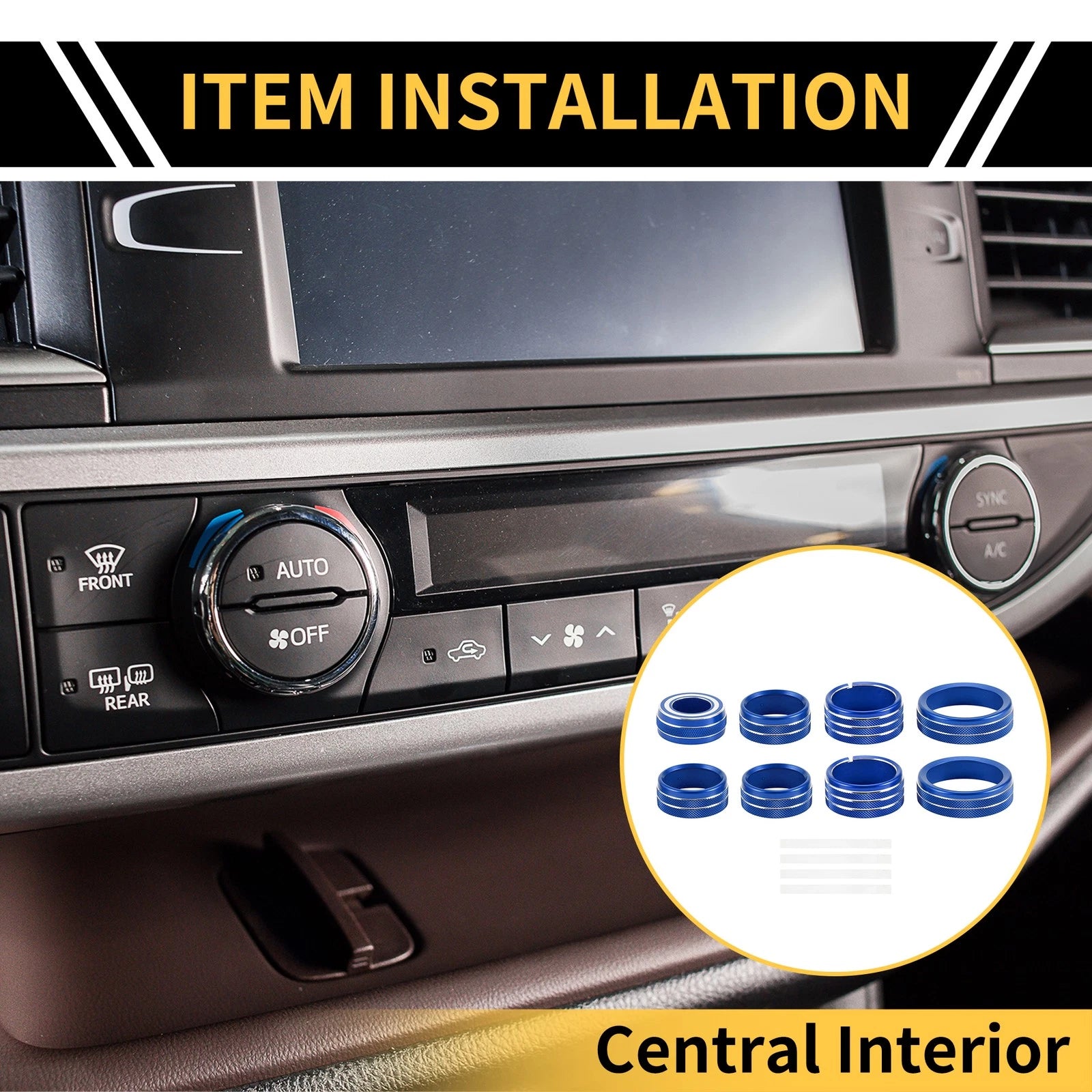 Light Switch Knob Cover Ring for GMC Sierra (2014–2018) - Blue